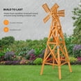 thumbnail image 5 of Wooden Windmill, Weather-Proof Wind Spinner, Outdoor Wind Mill for Garden Lawn Patio Decoration (Teak, Large), 5 of 13