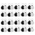 thumbnail image 1 of Lot de 40 Porte-Clés Vierges de Sublimation Pailletés en Cuir PU Porte-Clés Transfert Thermique Anneau Rond de Sublimation Vierge Noir, 1 of 8