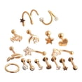 thumbnail image 2 of 17x Pendientes de oreja de material acero inoxidable Conjunto de joyas de para hombres Mujeres Pendientes Aros Barbell Stud Pendientes Hoop Stud Coraz Salvador Joyas perforantes, 2 of 8