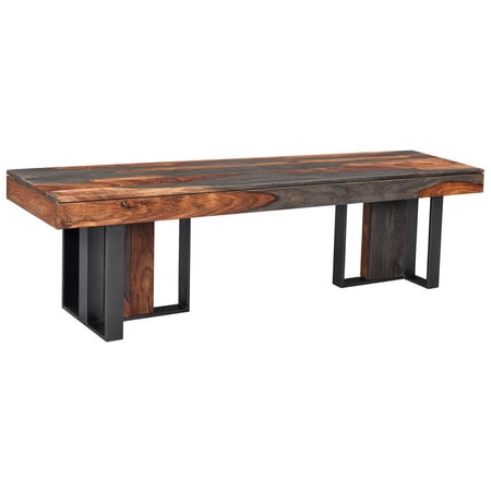 Rectangular Dining Bench in Brown Finish