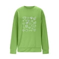 thumbnail image 5 of Mceream Valentines Chandails en Molleton pour Femmes Mode Imprimé Cœur Graphique Manches Longues Chemises Surdimensionnées Col Rond Chandail Tops Grande Taille Vert G, 5 of 5