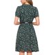 thumbnail image 3 of INSPIRE CHIC Vestido Vintage para Mujeres con Estampado Floral, Cuello Peter Pan, Largo a la Rodilla, Casual, Verde, 3 of 6