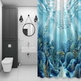 thumbnail image 4 of Summer Ocean Bathroom Shower Curtain, Nautical Watercolor Sea Coral Seaweed Fish Marine Life Waterproof Washable Soft Bath Curtain for Bathtub Decor with 12 Hooks&Grommet, 72x72 Inch, 4 of 9