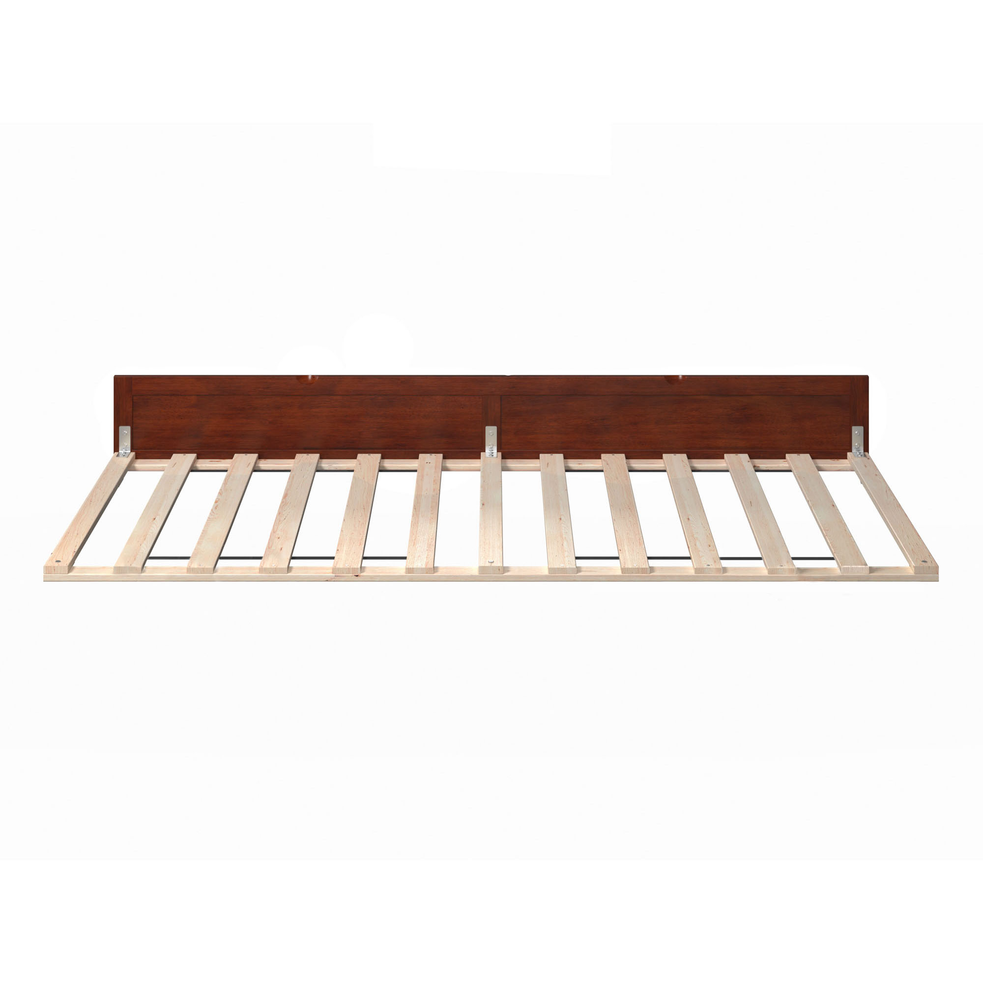 AFI Twin XL Roll Out Wood Trundle Bed Frame with Wooden Slat Supports, Walnut