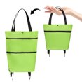 thumbnail image 5 of DISEN Folding Shooping Bag with Wheels Collapsible Trolley Bags Foldable Shopping Cart Reusable Shopping Bags Grocery Bags Shopping Trolley Bag on Wheels,Green, 5 of 8