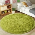 thumbnail image 4 of Socofuz Soft Grass green Fluffy Rug for Bedroom, 6x6ft Non-Skid Modern Circle Cozy Carpet for Living Room Nursery Kid's Room, 4 of 8