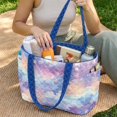 thumbnail image 2 of Pzuqiu Cloud Star Print Large Capacity Quilted Tote Bag for Women Lightweight Soft Puffer Tote Work Travel Shoulder Bag Versatile Everyday Carry for Daily Casual Use, 2 of 7