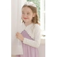 thumbnail image 5 of Oudiya Girls Cardigan Basic Bolero Shrug Knit Long Sleeves Dress Cover Up Pure white for 5-6Y, 5 of 7