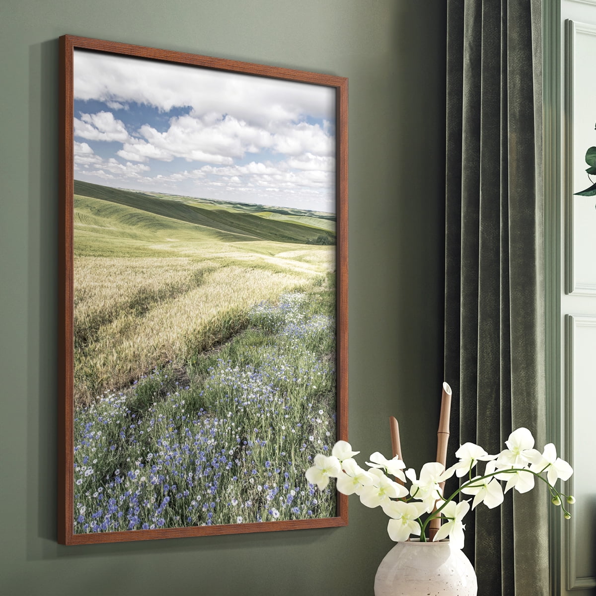 Wildflower Farm Framed Print - Solid Wood in Single Picture Frame Solid Wood 2 Framed Print