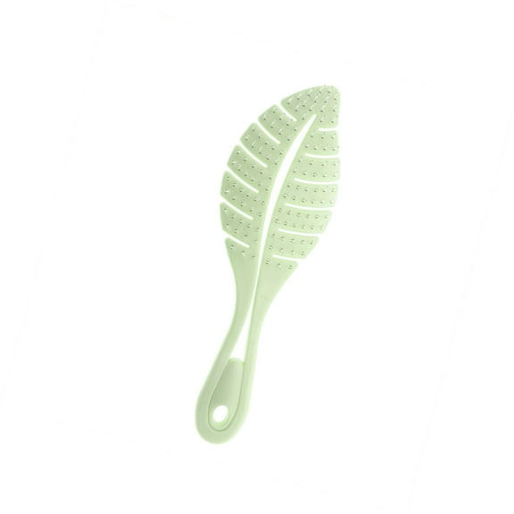 Vocoste 1 Pc Durable Leaf Shape Hair Brush for Curly Straight Hair Plastic Light Green