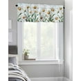 thumbnail image 4 of Curtain Valance for WindowsWatercolor White Daisy Floral Kitchen Valances Rod Pocket Short Curtains,Pastoral Flowers on Blue Window Treatment Panel for Living Room Bathroom Bedroom, 4 of 8