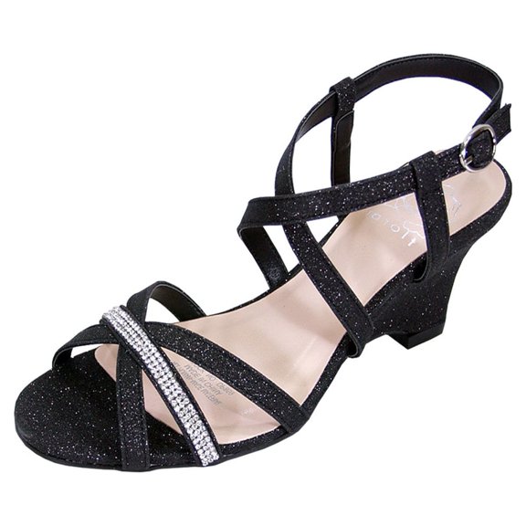 FLORAL Joanne Women Extra Wide Width Chic Rhinestone Strappy Wedge Party Heeled Sandals