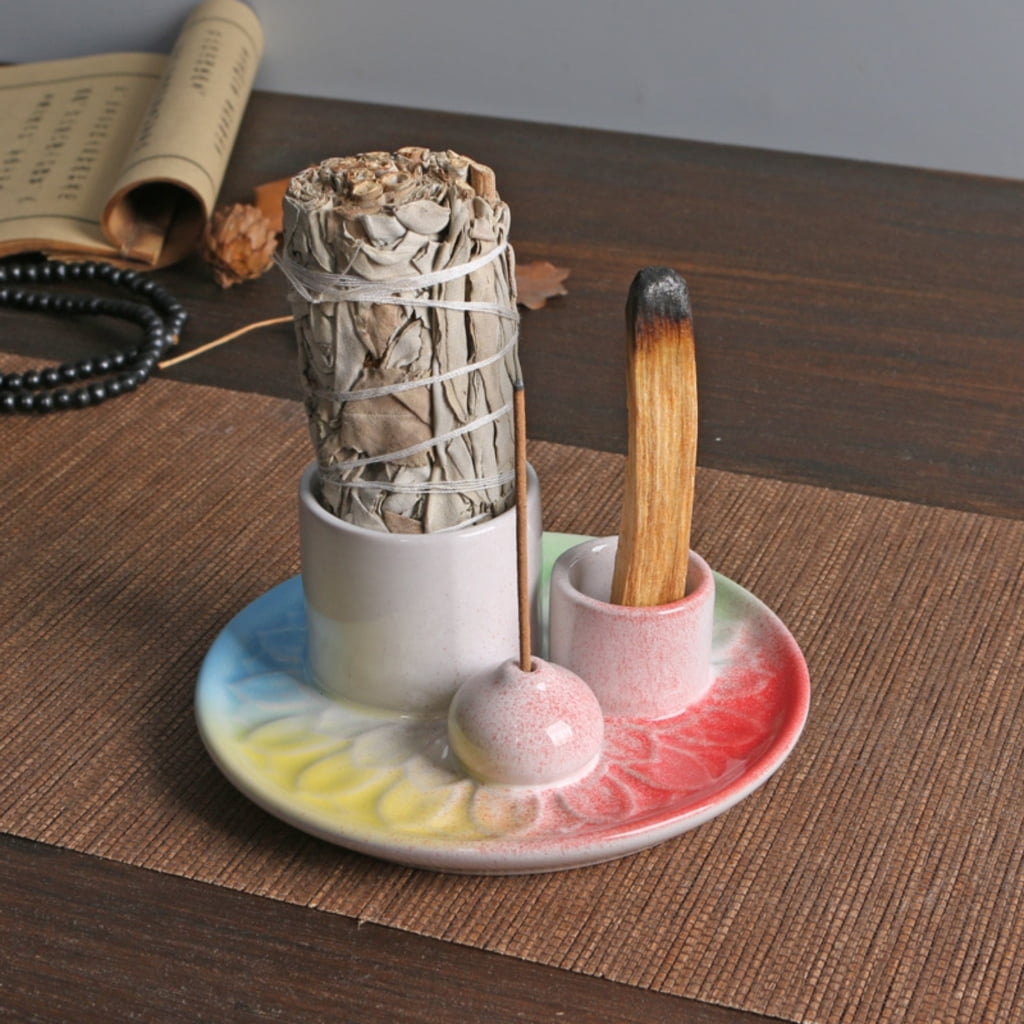 Oasiva Multipurpose Ceramics Incenses Ashes Catchers Tray Holders for Stick Cones Santo Wood and Sages with Elegant Design