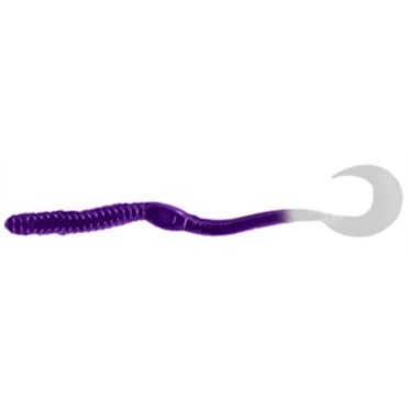 Catchmore 6" Twist Tail Grub (Worm) Two Packs - White - For Walleye Bass #6TTG01