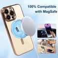 thumbnail image 2 of Dteck Magnetic Clear Case for iPhone 15 Pro Max, Compatible with MagSafe, Full Camera Lens Protection Luxury Plating Slim Soft TPU Shockproof Protective Cover for iPhone 15 Pro Max,Gold, 2 of 2