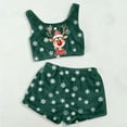 thumbnail image 2 of Women's Christmas Pajama Set Soft Tank Top and Shorts Cozy Sleepwear Loungewear Outfit Holiday Nightwear Comfortable Two Piece, 2 of 2