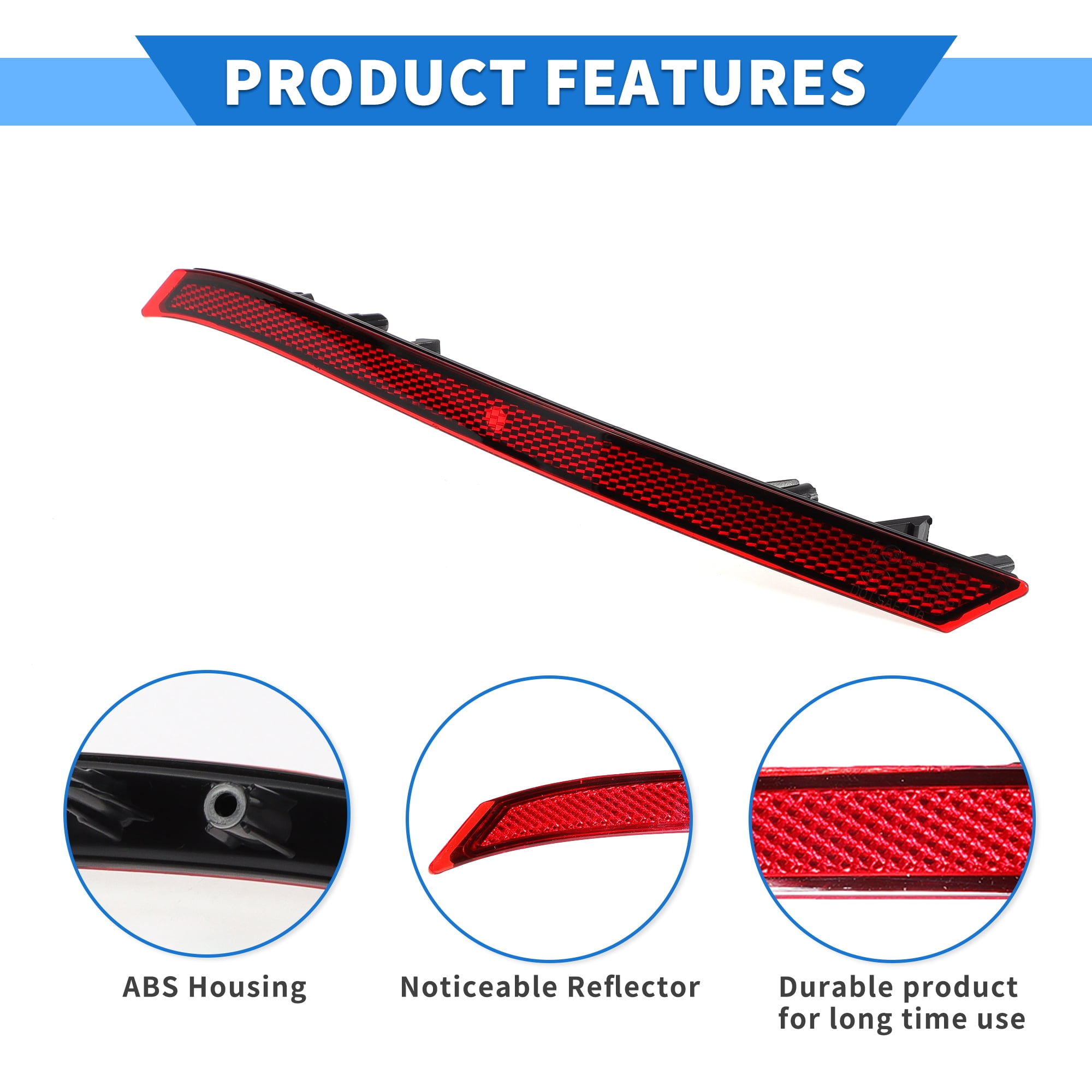 Unique Bargains Bumper Reflector for Land Rover Range Rover Velar 2018-2023, Red
