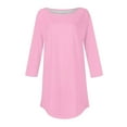 thumbnail image 5 of Pink Womens Tops Plus, Polyester Plus T Shirts for Women Plus Size, 3/4 Sleeve Plus Size Tshirts for Women Graphic Tees, Dress Shirts for Women, Solid Color Weekend Women’S Plus Size Shirts, 5 of 5
