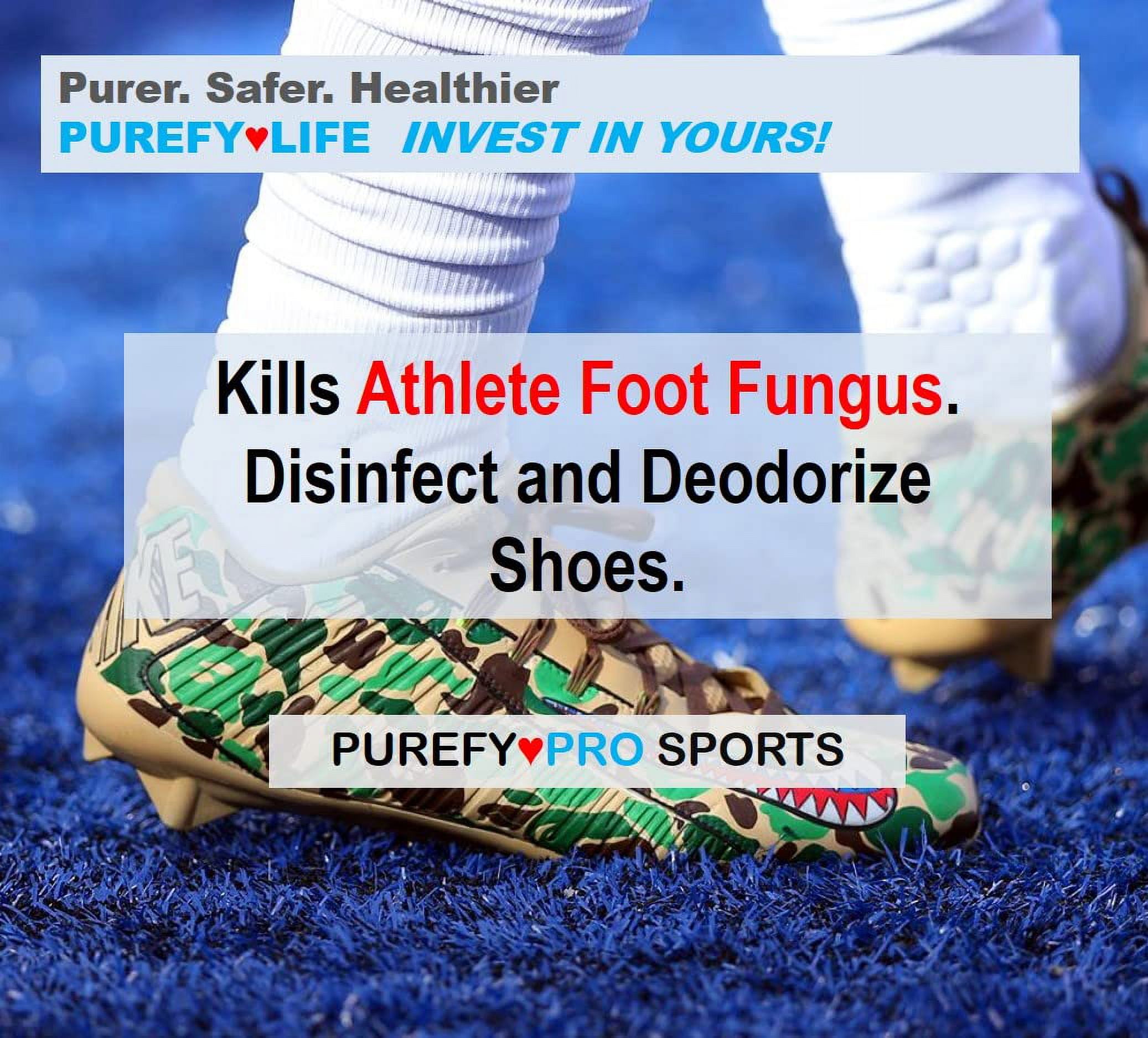 pro Sports Equipment Disinfectant Spray - (4oz 2pk) Kills 99.9999% MRSA HIV Athlete Foot Fungus Virus and Fungi. No Rinse Residue. Pads Yoga Mats Shoes Boxing Gloves Euipment