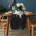 thumbnail image 2 of Black White Table Runner - 72 Inch Long, Kitchen Dining Table Runner Dresser Scarves, Abstract Graffiti Paint Country Retro Tribal Farmhouse Decor for Coffee Tables Wedding Party Banquet, 2 of 8