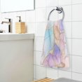 thumbnail image 3 of Yayeee 2 Pack Hand Towels for Bathroom 100% Cotton 16" x 28" Soft Absorbent Kitchen Towel, Watercolor Marble Pattern, 3 of 7
