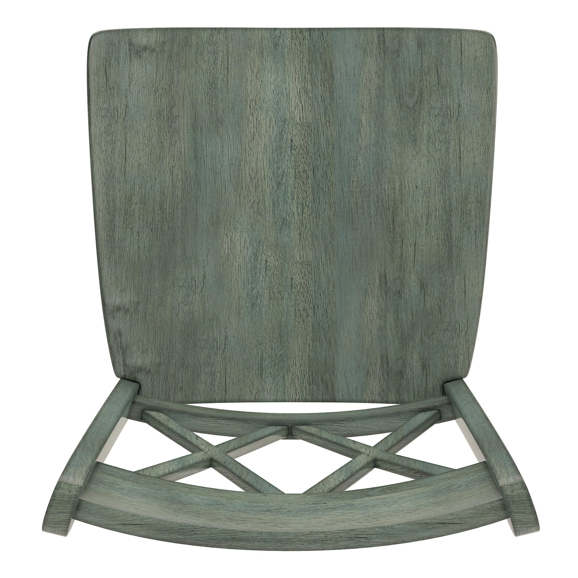 Weston Home Farmhouse Vintage Double X Solid Wood Counter Height Chair, Set of 2, Antique Sage