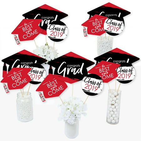 Red Grad - Best is Yet to Come - 2019 Red Graduation Party Centerpiece Sticks - Table Toppers - Set of (Best Vape Stick 2019)