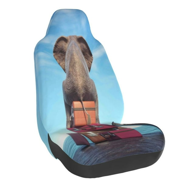 Fotbe Elephant Sits Funda para Asiento de Auto con Estampado – Impermeable y Antisudor – Ajuste Universal, Lavable a Máquina, Antideslizante (1 Pieza)