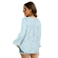 thumbnail image 6 of Xmarks Women's Lantern Sleeve Crewneck Loose Babydoll Shirt Loose Blouse, 6 of 11