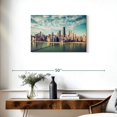 thumbnail image 3 of Elephant Stock Vintage Chicago Skyline Wall Art - Horizontal Canvas Wall Art - Living Room Wall Decor - Places Canvas - Teal And Beige Decor - 30" x 20", 3 of 8