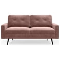thumbnail image 4 of Pemberly Row Contemporary 70" Square Arm Velvet Sofa in Rose, 4 of 7