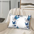 thumbnail image 2 of Xecao Blue Flying Butterflies Pattern Satin Pillowcases for Hair and Skin, Luxurious and Silky Pillow Cases with Envelope Closure, 20x30 Inches, 2 of 7