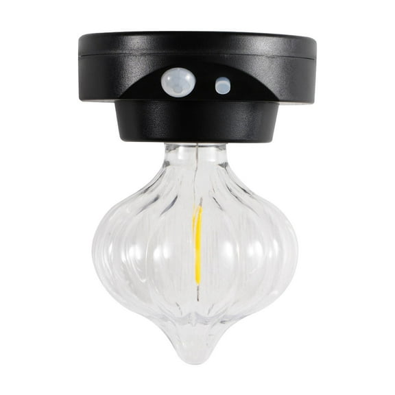 QTBIUQ Solar Induction Wall lamp Warm Light Retro Outdoor Solar Induction Wall Lamp Black-Pointed Tip