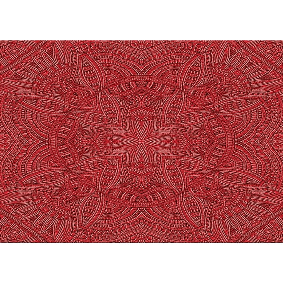 Ahgly Company Machine Washable Indoor Rectangle Transitional Grapefruit Red Area Rugs, 8' x 10'