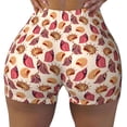 thumbnail image 2 of Lsque Sea Shells Pattern High Waisted Biker Shorts for Women-Tummy Control Fitness Athletic Workout Running Yoga Gym Shorts,Moisture-Wicking-X-Large, 2 of 9