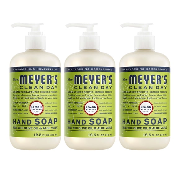 Mrs Meyers Clean Day Hand Soap Lemon Verbena 12.5 fl oz Bottle 3 Pack