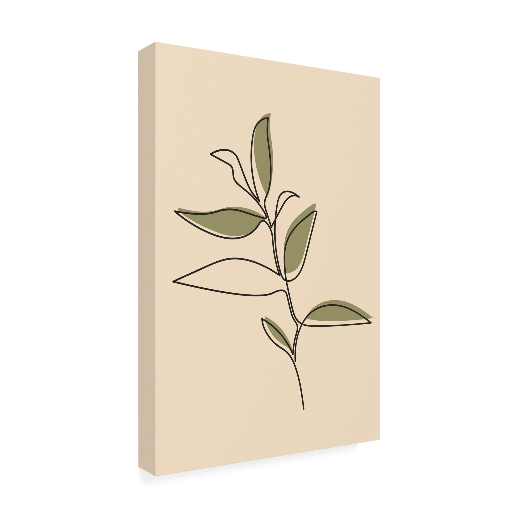 Trademark Fine Art jay stanley  Abstract One Line Leaf Drawing I Canvas Wall Art