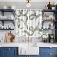 thumbnail image 2 of Sage Green Grey Kitchen Curtains 84 Inch Length, Geometric Circle Modern Abstract Simple Art Grommet Top Bedroom Living Room Curtains, Light Filtering Cafe Curtain Drapes 2 Panels Set 104''x84'', 2 of 9