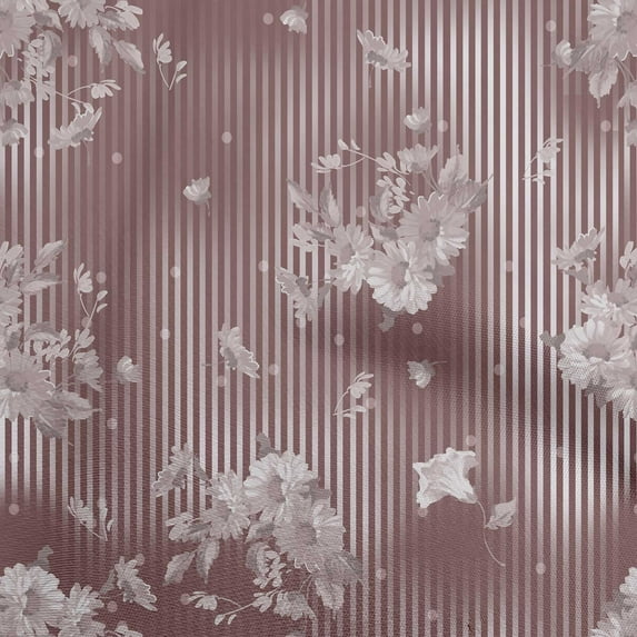 oneOone Cotton Cambric Brown Fabric Florals Diy Clothing Quilting Fabric Print Fabric By Yard 42 Inch Wide