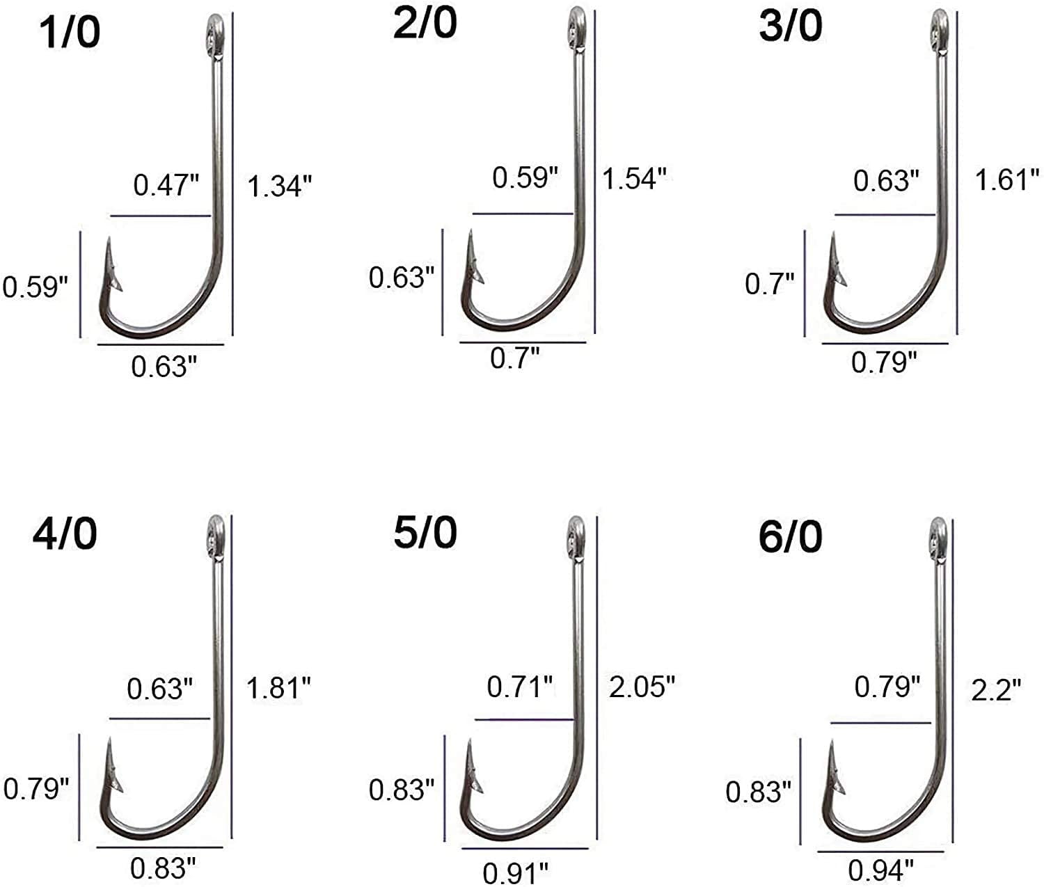 Stellar UltraPoint Wide Gap Offset 6/0 J-Hook (100 Pack)| For Catfish, carp, bluegill to Tuna | Saltwater or Freshwater Fishing Hooks