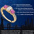 thumbnail image 2 of Gem Stone King 2.22 Ct White Created Sapphire Pink Created Sapphire 18K Yellow Gold Plated Silver Ring (Size 7), 2 of 6