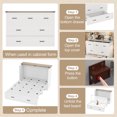 thumbnail image 5 of Queen Size Murphy Bed with Charging Station, Foldable Wall Bedframe with 1 Storage Drawer, Wooden Murphy Bed Cabinet for Guest Room Home Office, White, 5 of 8
