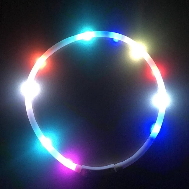 LED Lights Dog Neck Collars Night Anti-lost Flashing Pet Necklace Colorful