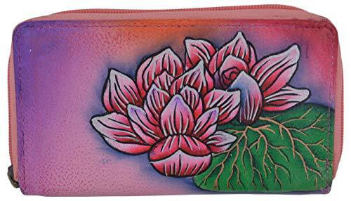 Large Purses Fragrant Lotus Light Pink Flowers Long Passport Clutch Purses Zipper Wallet Case Handbag Money Bag For Lady Women Girl Purses For Little Girls