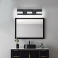 thumbnail image 2 of 3-Light LED Vanity Light, 22 Inch, Dimmable and Reversible, Matte Black Modern, 2 of 8