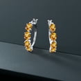 thumbnail image 4 of Gem Stone King 4.40 Ct Oval Yellow Sapphire 925 Sterling Silver Earrings, 4 of 4