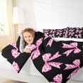 thumbnail image 4 of Erosebridal Pink Coquette Bow 7-Piece Bedding Comforter Set For Girls,Cartoon Plaid Print Bowknot King Bedding Sets For Kids,Reversible, 4 of 7