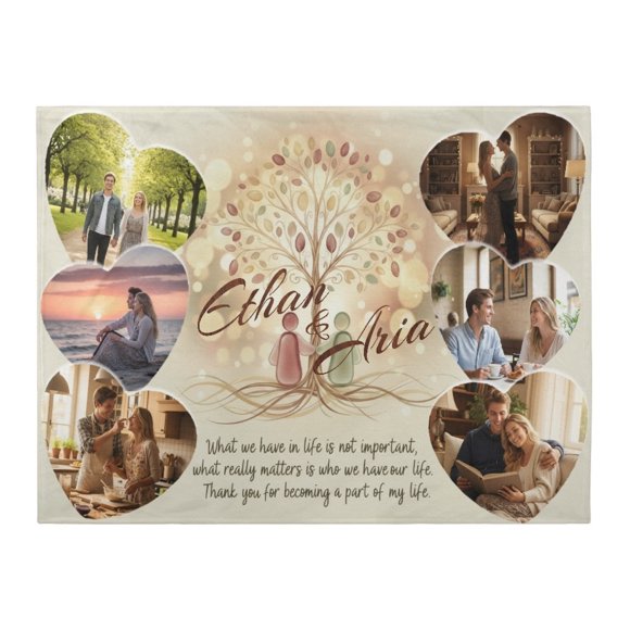 BAOPAI Customized Christmas Photo Blanket For Families Making Thick Winter Personalized Blankets With Pictures And Text Rectangular Blankets Holiday Hold 1-9 Images