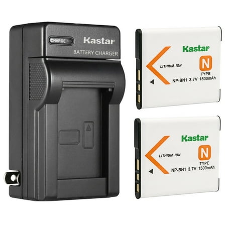 Kastar 2-Pack Battery and AC Wall Charger Replacement for Sony NP-BN1 Type N Battery Sony BC-CSN BC-CSNB Charger Sony Cyber-shot DSC-WX80 Cyber-shot DSC-WX100 Cameras