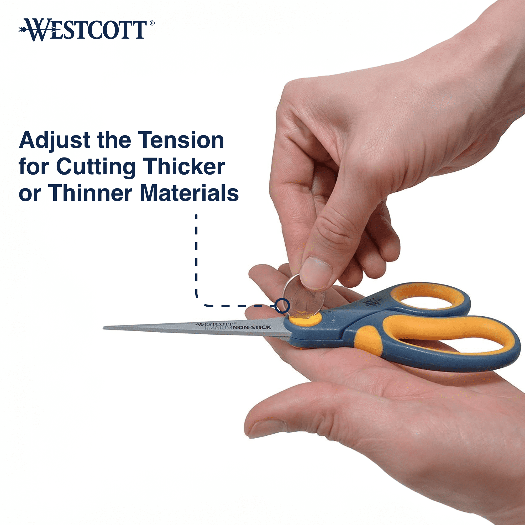 Westcott 8-Inch Titanium Non-Stick Scissors Set, Long-Lasting Blades, 6-Pack